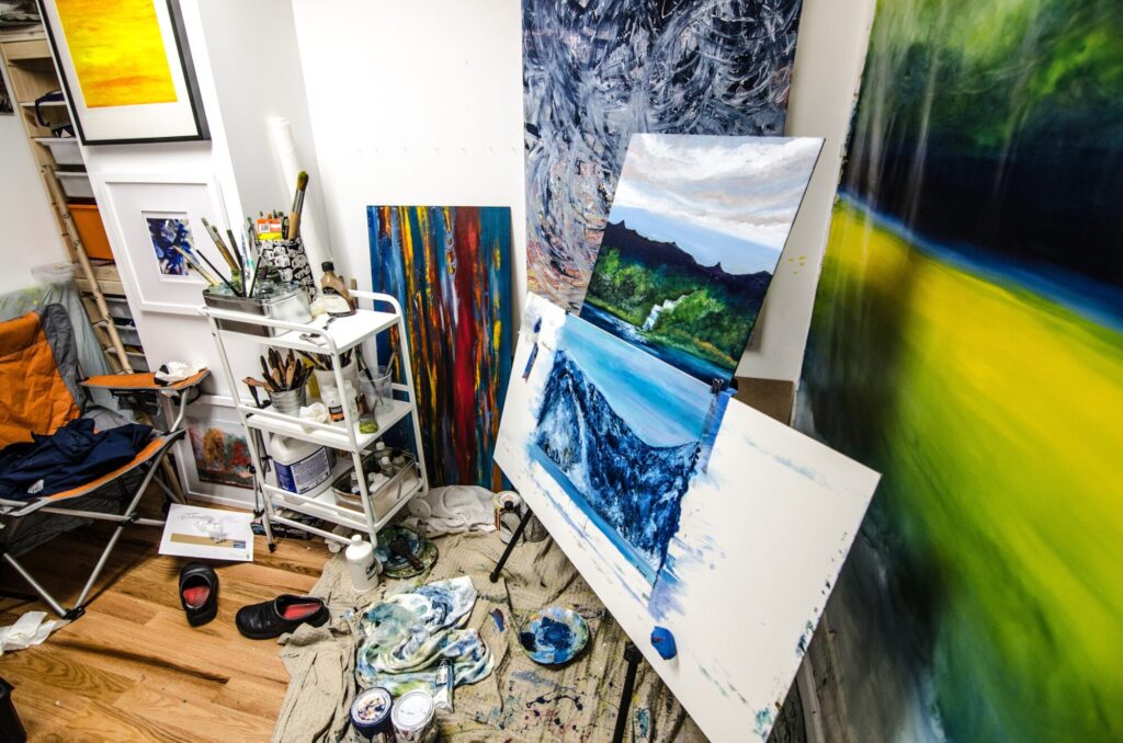 An art work station at home