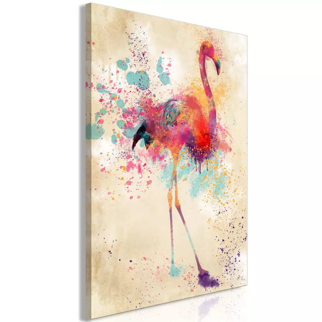 Canvas art print Watercolor Flamingo Vertical