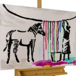 Hand-painted painting 'Banksy's Laundry Day'