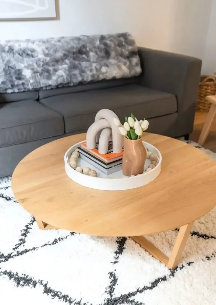 table basse-décoration-maison-design-avec-plantes-et-livres