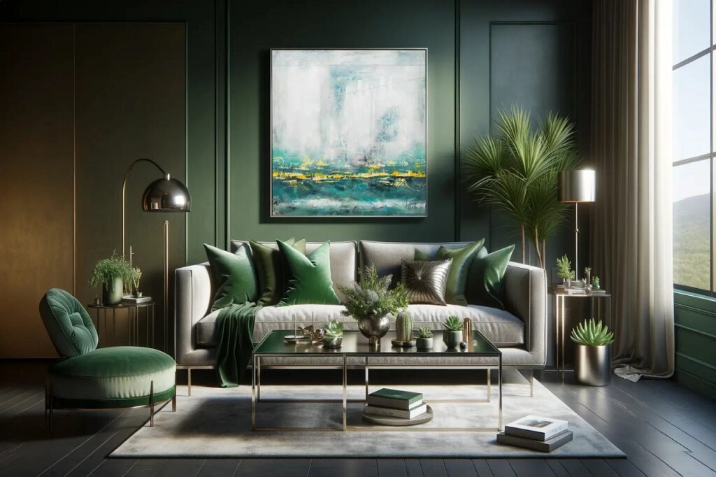 green-and-metallic-colour-palette-for-a-sophisticated-living-room