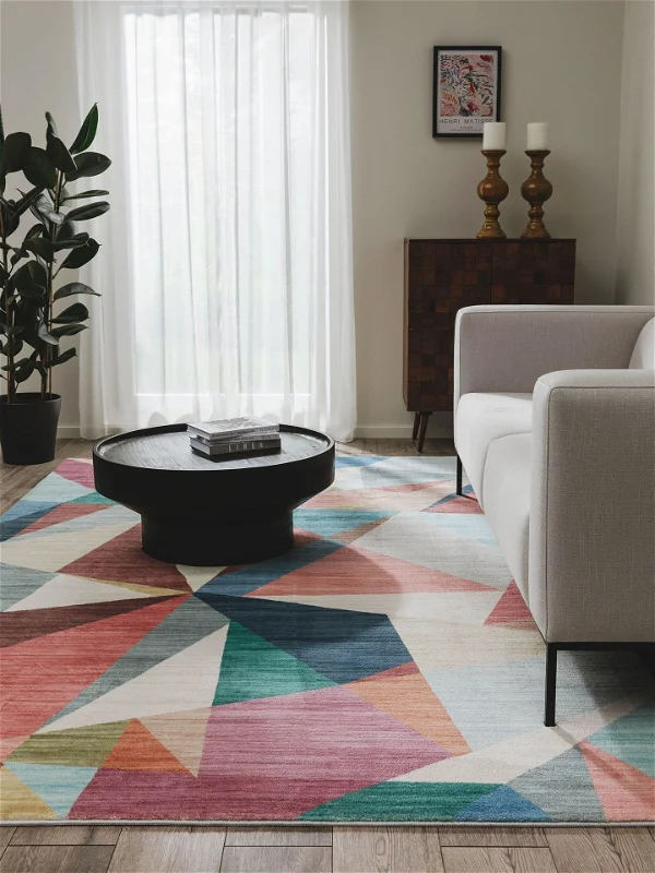 Design rug 'Mara Multicolour Pink'