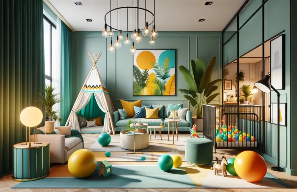 tropical-bright-spring-colour-palette-in-a-kids-playroom