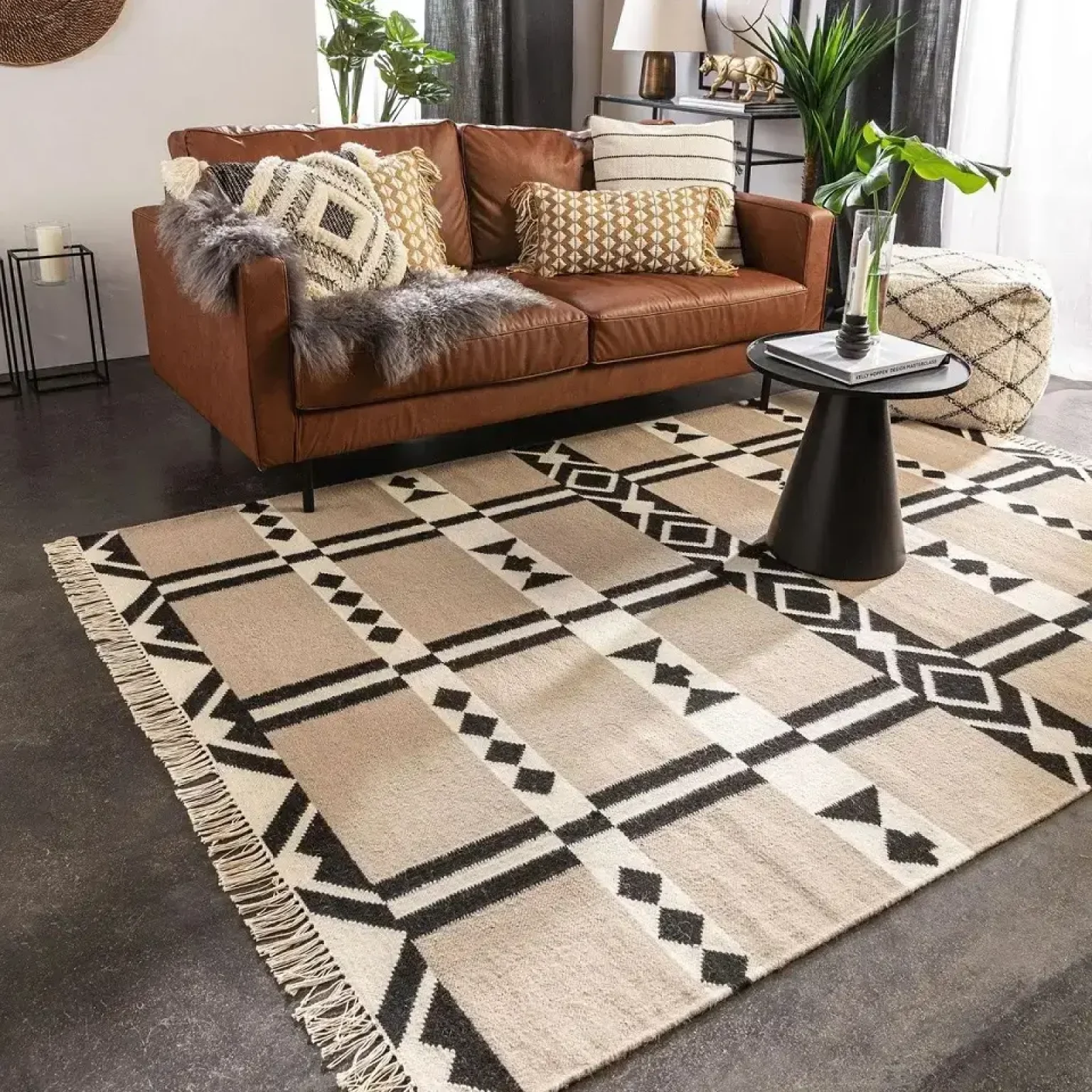 Tapis en laine design Billie Grey | Modèles modernes et contemporains | 80x150cm