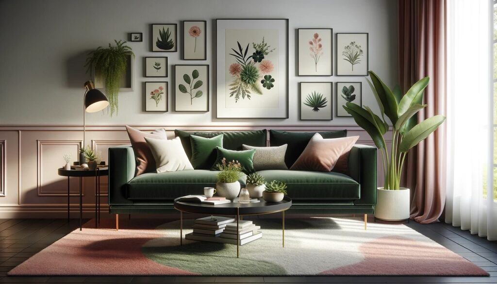 image-of-a-vibrant-and-stylish-living-room-with-a-picture-wall-gallery-of-botanical-prints