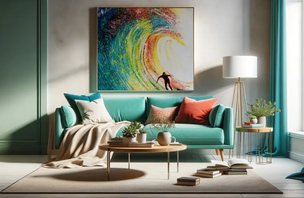 A photo-realistic scene of life in a timeless summer colour palette of bold, vivid tones.