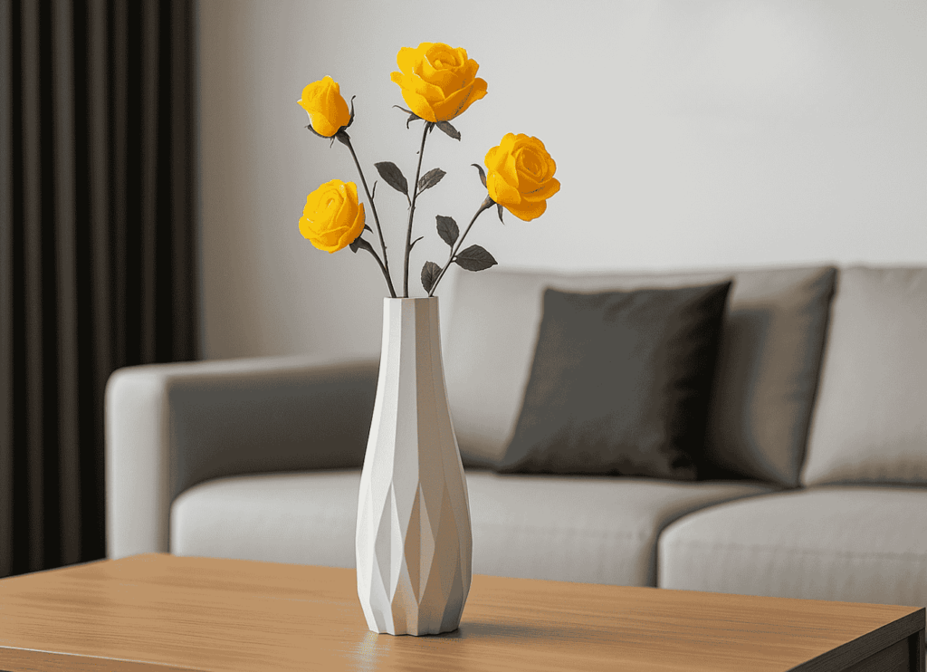 Minimalist vase with a yellow flower